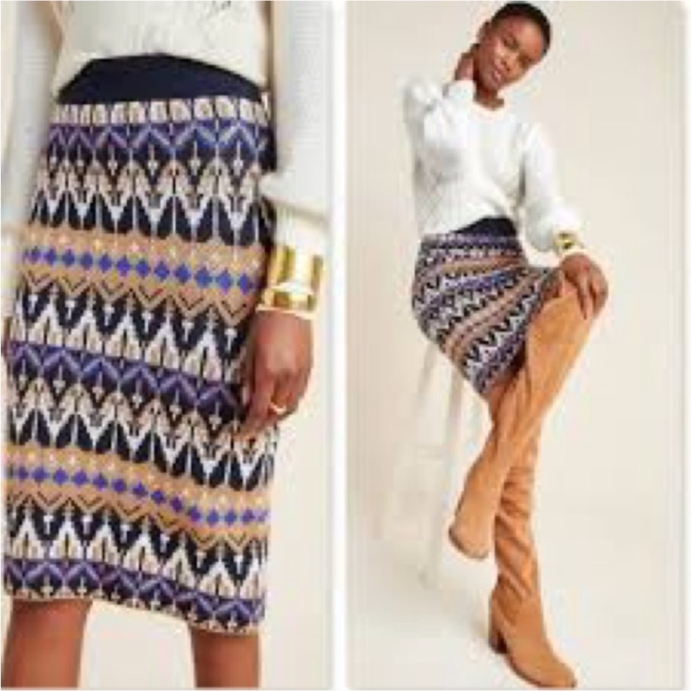 ANTHROPOLOGIE Saoirse Sweater Midi Skirt Size XS
